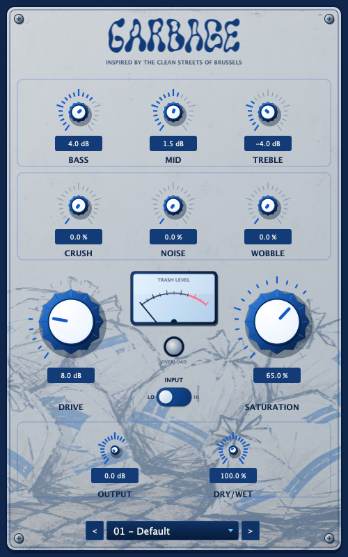 The real Garbage VST plug-in interface